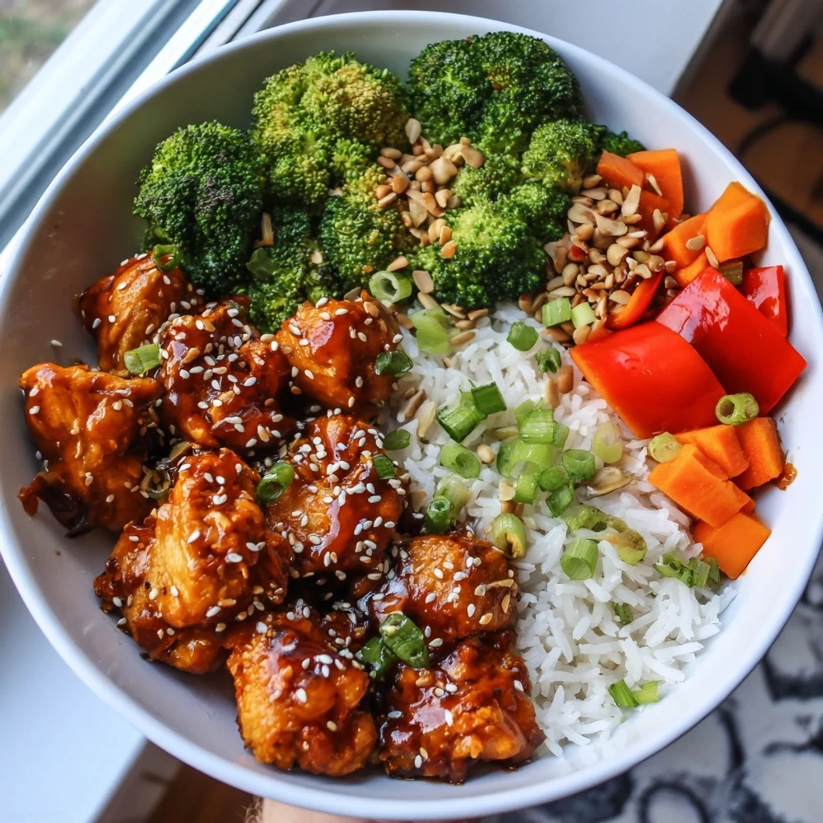 Fragrant One-Pot Teriyaki Chicken and Rice Bake with colorful vegetables, served and ready to eat.