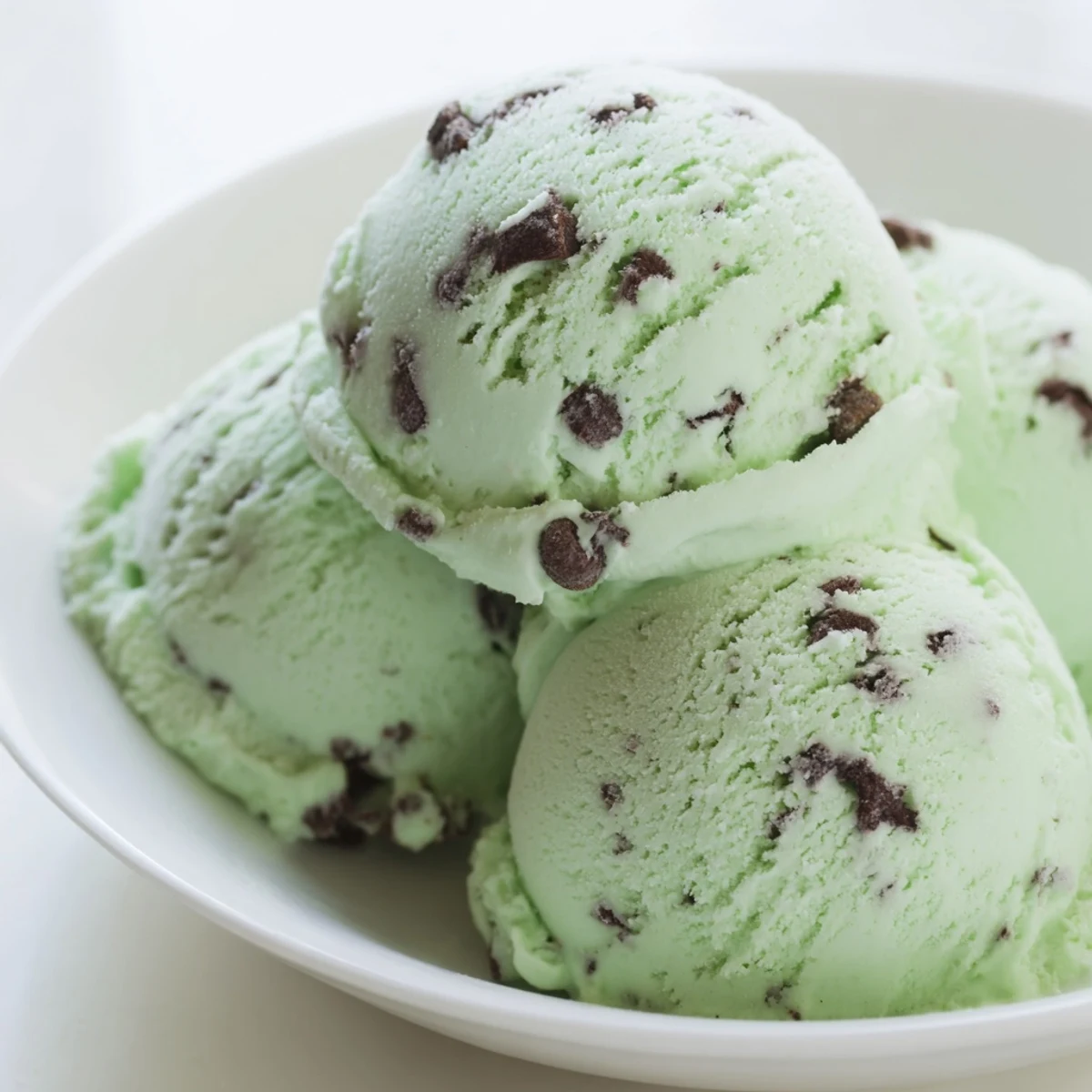 Rich, homemade Mint Chocolate Chip Ice Cream; the perfect creamy treat, studded with chocolate.