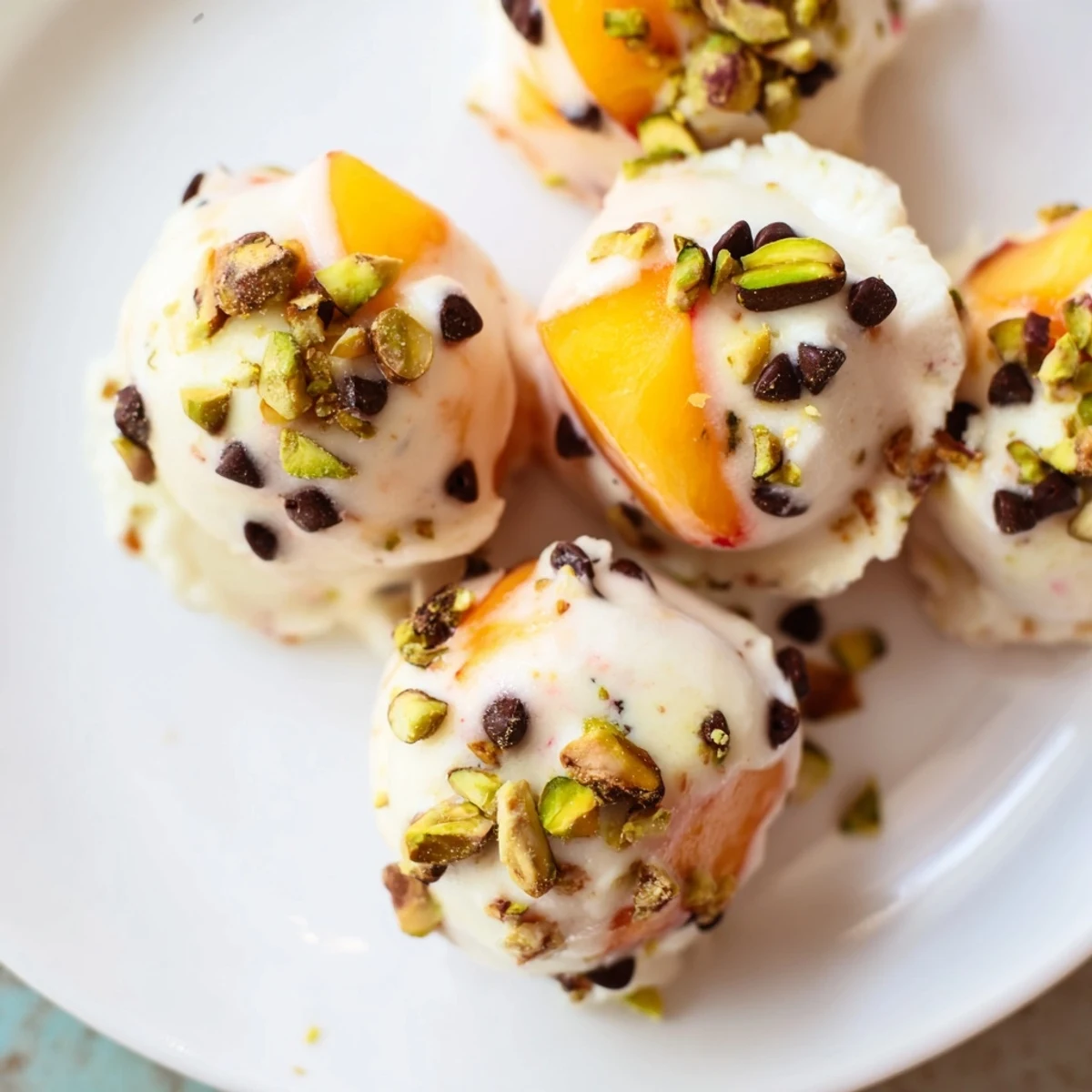 Frozen Peach Yogurt Bites
