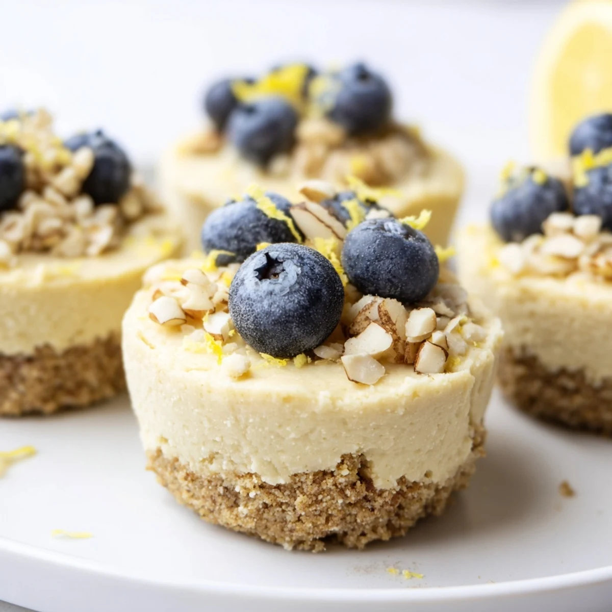 Protein Cheesecake Cups with vibrant berries, a delightful no-bake dessert ready to enjoy.