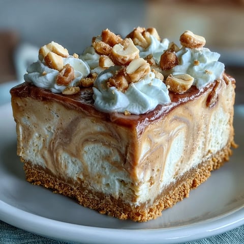 Freshly sliced Nutter Butter Cheesecake reveals a creamy peanut butter swirl and a crunchy cookie crust. A perfect peanut butter lover's dessert.