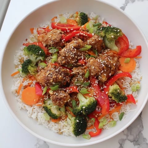 Steaming hot One-Pot Teriyaki Chicken and Rice Bake with savory teriyaki glaze and fresh spring onions.
