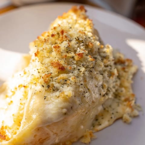 A close-up shot of creamy, cheesy oven-baked macaroni and cheese, perfect for dinner.