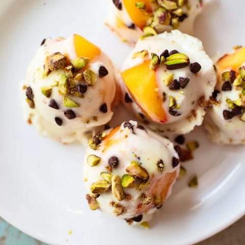 Frozen Peach Yogurt Bites