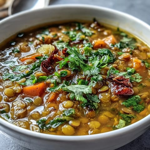 Hearty Mung Bean Soup photograph showing tender beans in a fragrant, spiced broth.