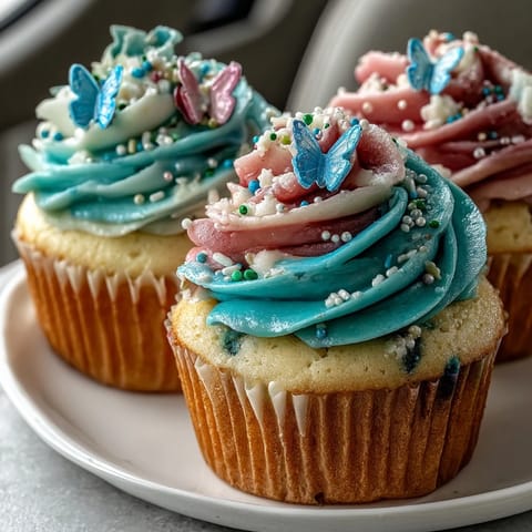 Spring Cupcakes with Pastel Butterfly Buttercream: soft vanilla cupcakes topped with pastel buttercream swirls and delicate edible butterfly decorations.