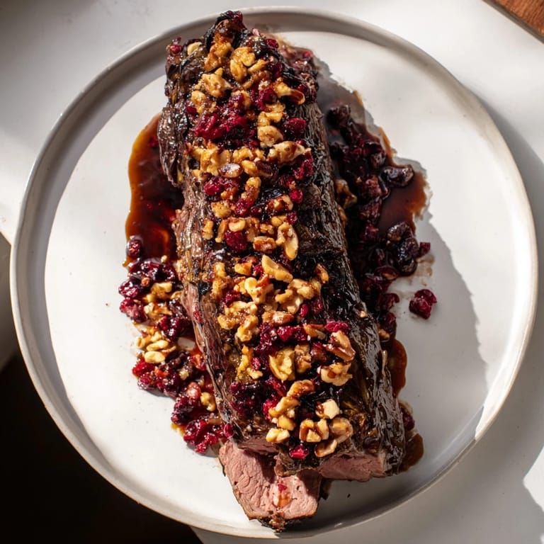 Warm platter of Winter Roasted Brussels Sprouts, visually appealing with a delicious, sweet and tangy flavor.