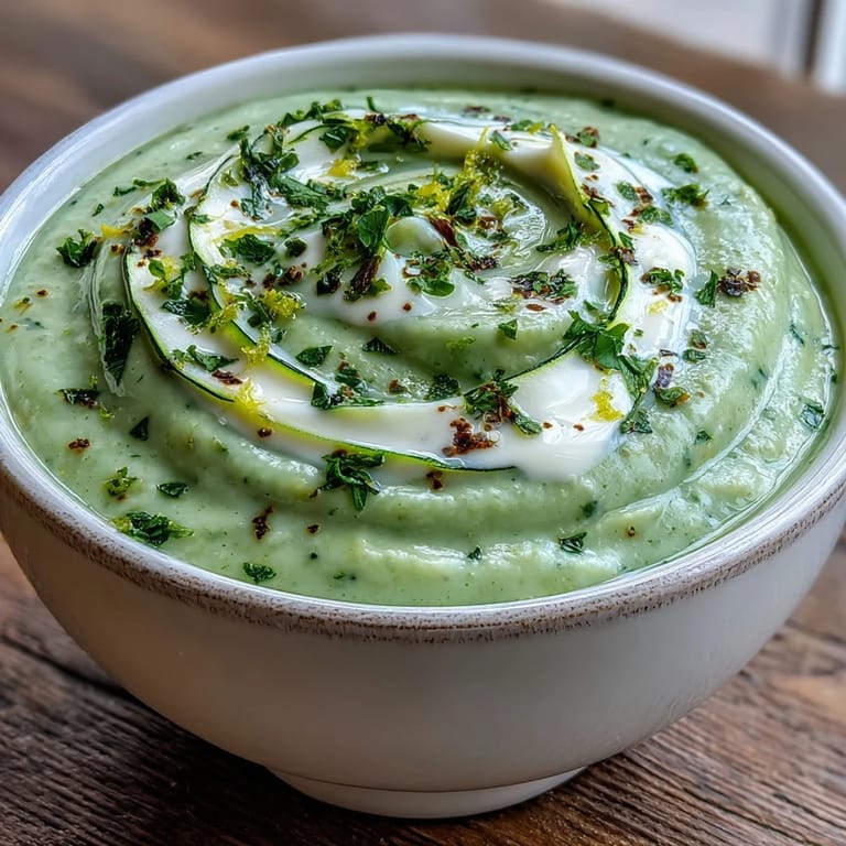 Steaming pot of silky Zucchini Soup with vibrant green zucchini, celery, and onion ready to be blended.