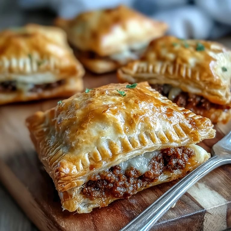 Festive Mini Beef Tourtières are arranged on a wooden board, served with cranberry chutney and fresh parsley garnish.