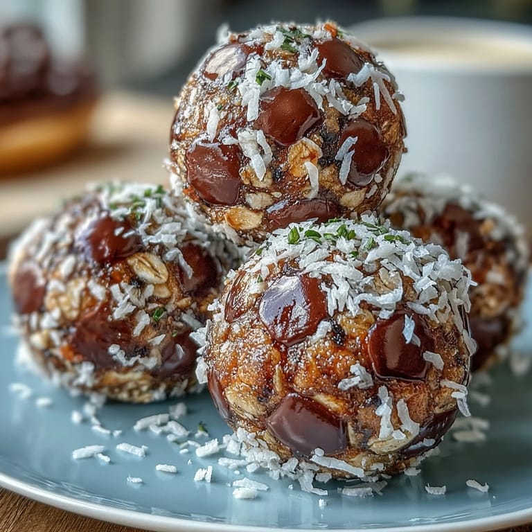 Oat-based energy bites packed with chocolate chips and coconut, ideal for fueling up before a match.  