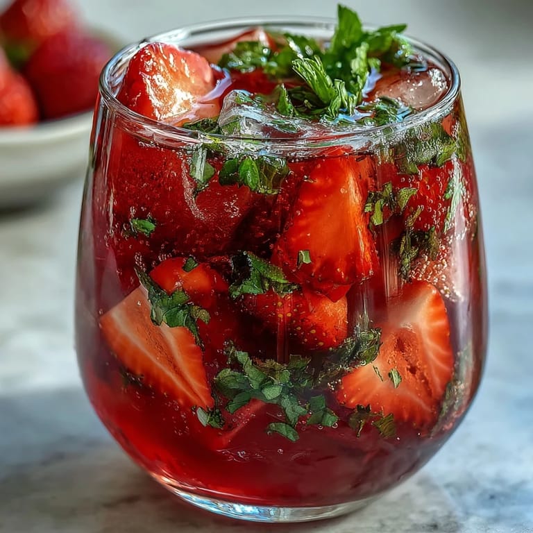 Bright and bubbly strawberry basil lemonade mocktail, garnished with fresh basil sprigs and sliced strawberries in a clear glass pitcher.