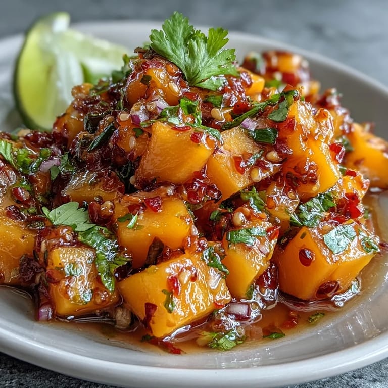 Spicy and sweet mango habanero salsa featuring ripe mango, minced habanero, and red bell pepper, perfect for tacos or chips.