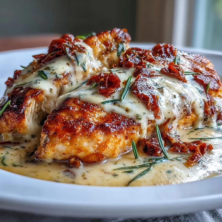 Golden seared Marry Me Chicken topped with a luscious Parmesan sauce.