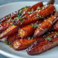Honey Glazed Roasted Carrots with Thyme, caramelized and tender, make a vibrant, sweet-savory side for holiday feasts.